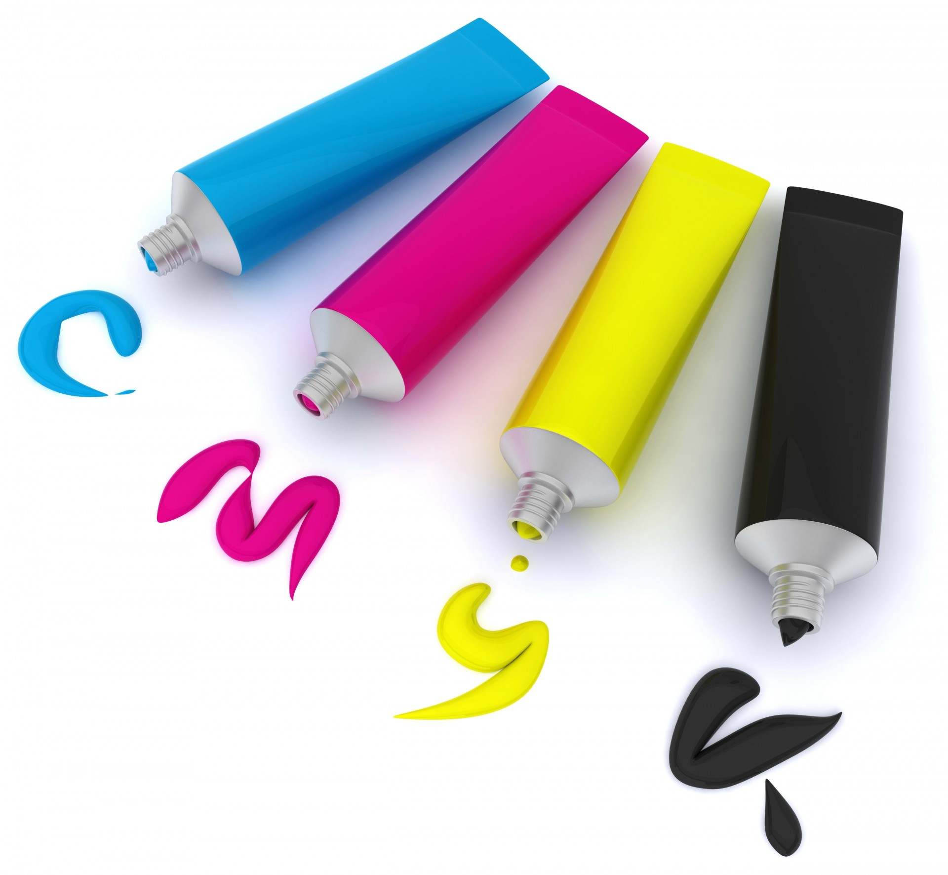 pinturas fondo blanco cmyk gráficos tubos