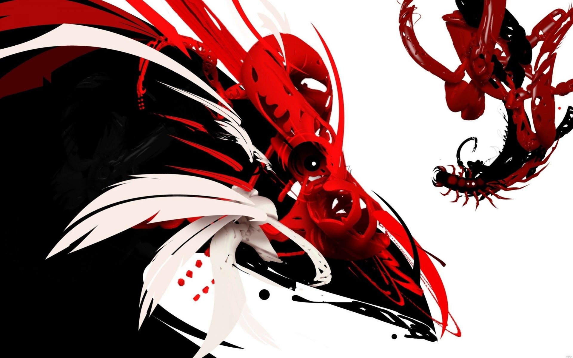 photoshop rojo 3d negro blanco