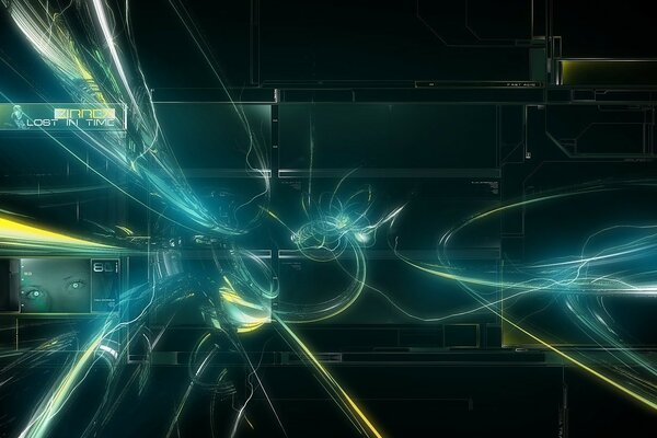 Huellas brillando sobre un fondo negro