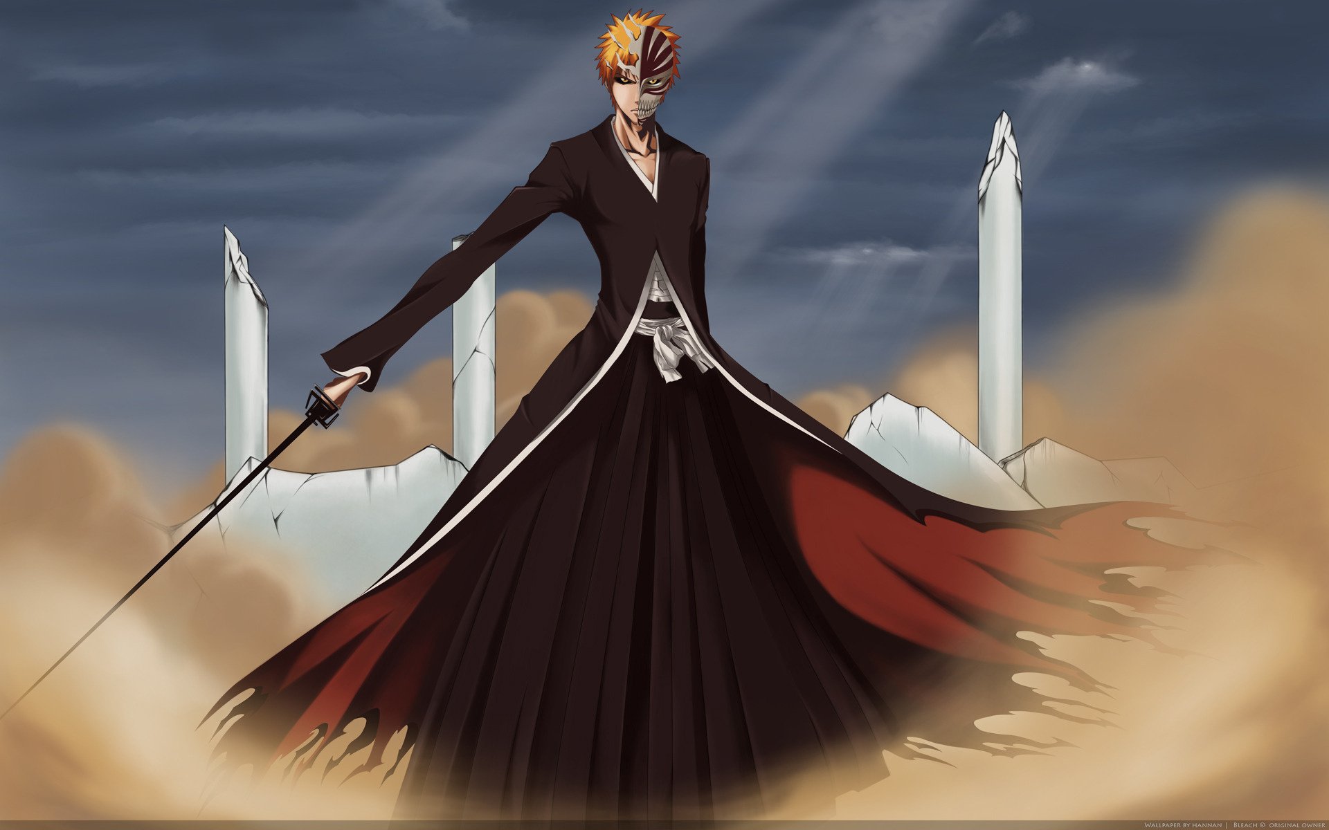 bleach bleach ichigo máscara dibujos guerrero-a