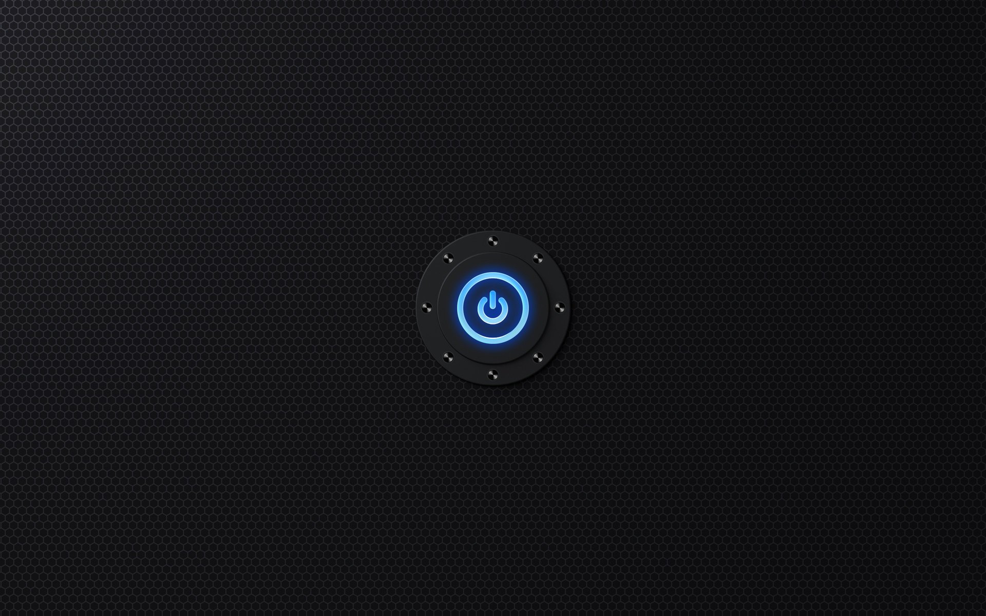 botón apagado hexágonos