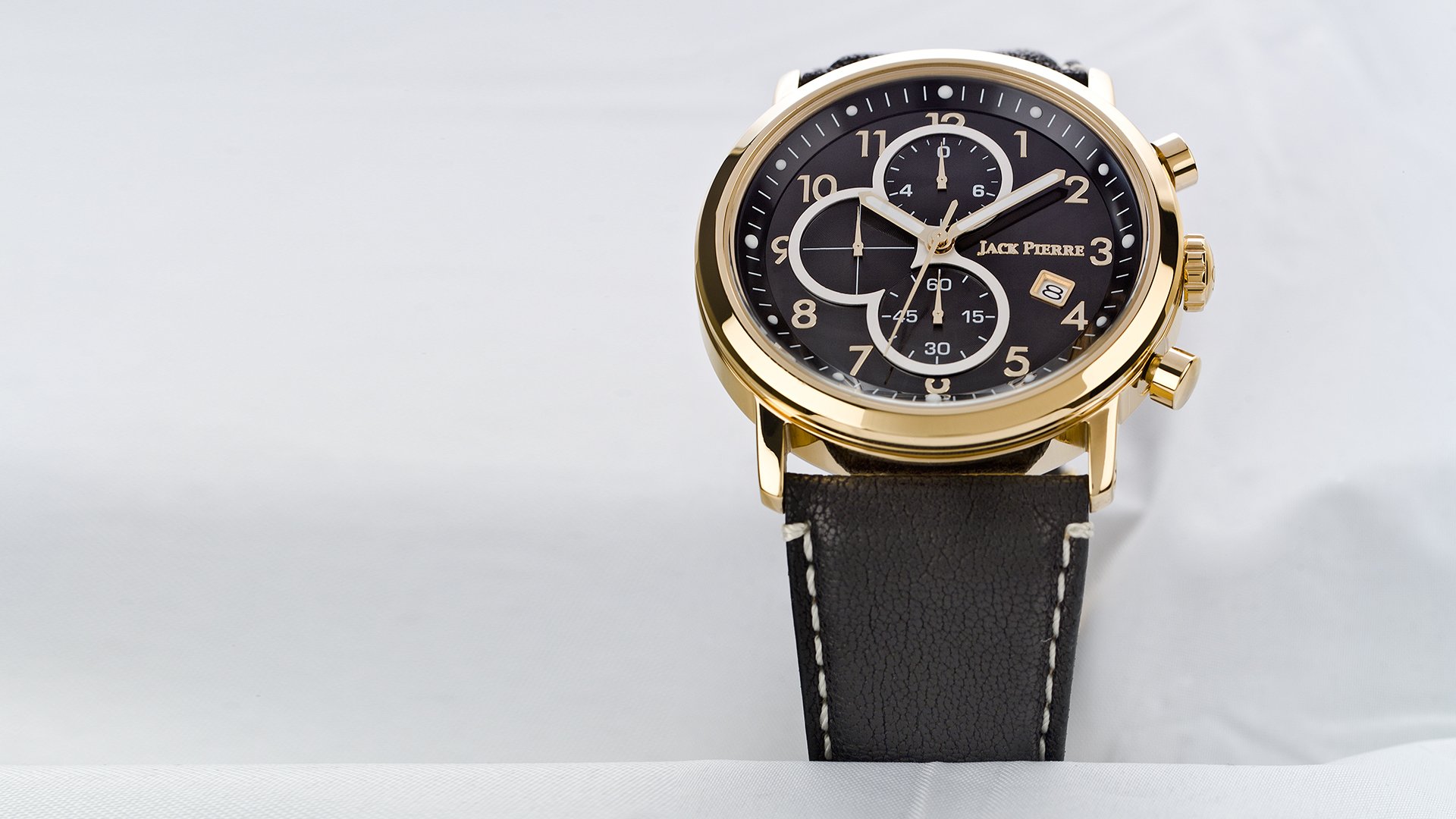 jack pierre cuero oro reloj