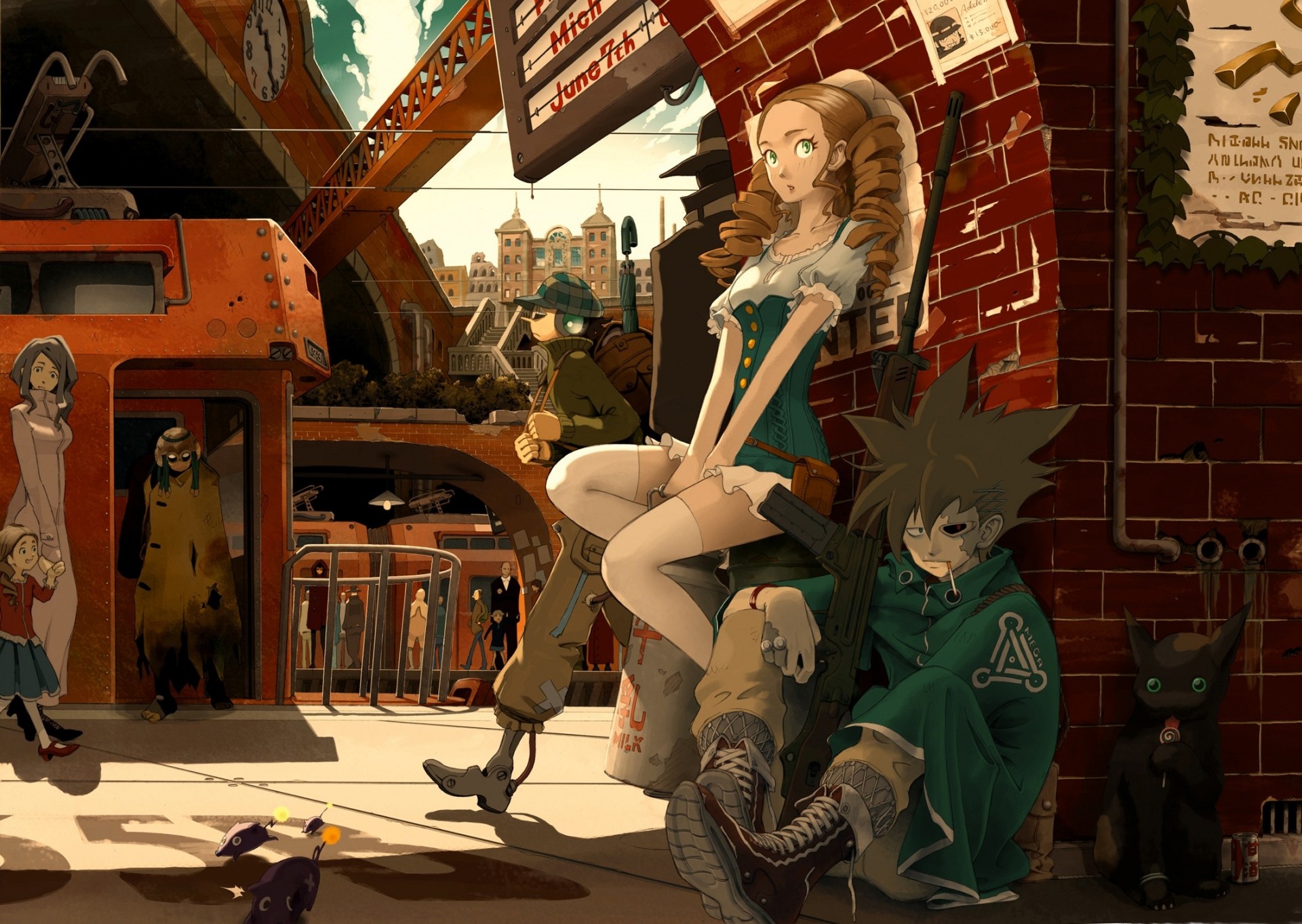 máscara robot lollipop vestir fortaleza voladora gato animales armas edificio ciudad botas tren thighhigh