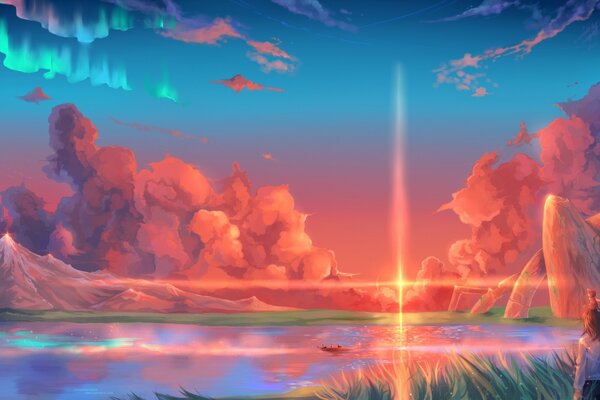 Arte de paisaje en estilo anime