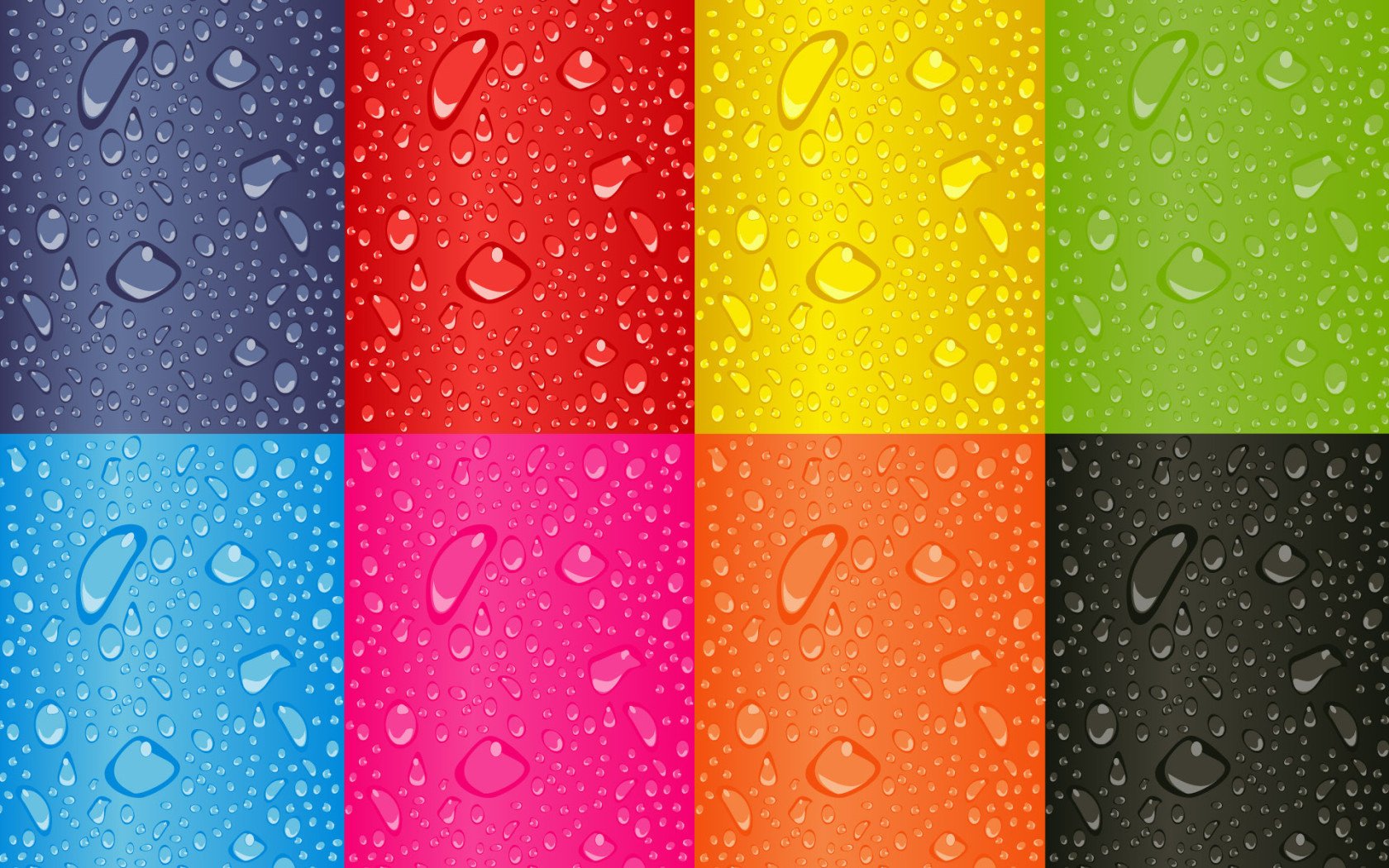 cuadrados gotas de agua colores surtidos