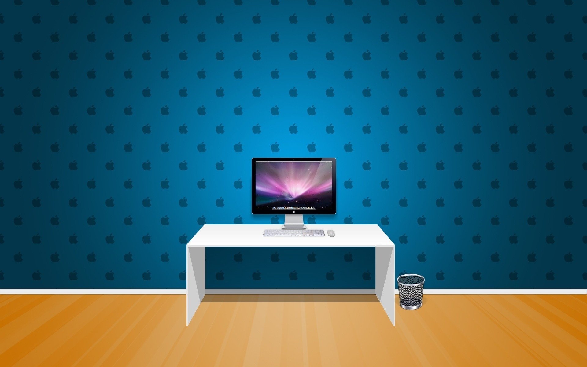 cubo de basura habitación monitor escritorio computadoras interior