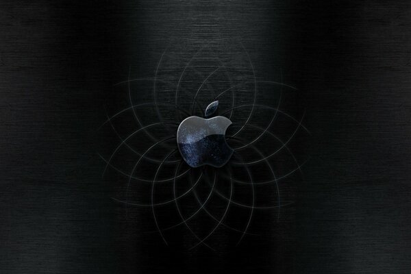 Emblema en forma de manzana en negro