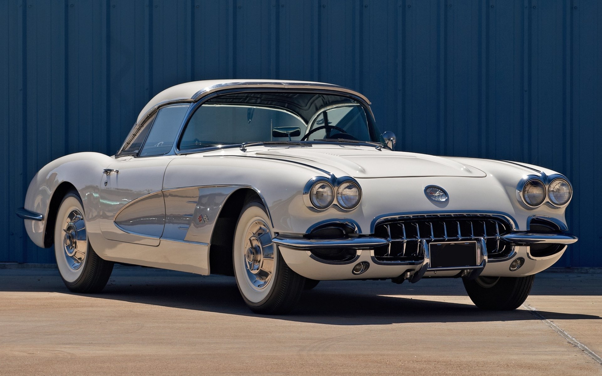 chevrolet corvette c1 1958 chevrolet blanco frente