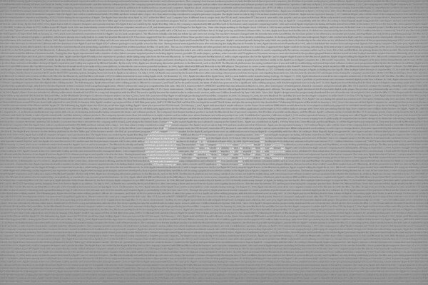 Fondo gris con la inscripción manzana