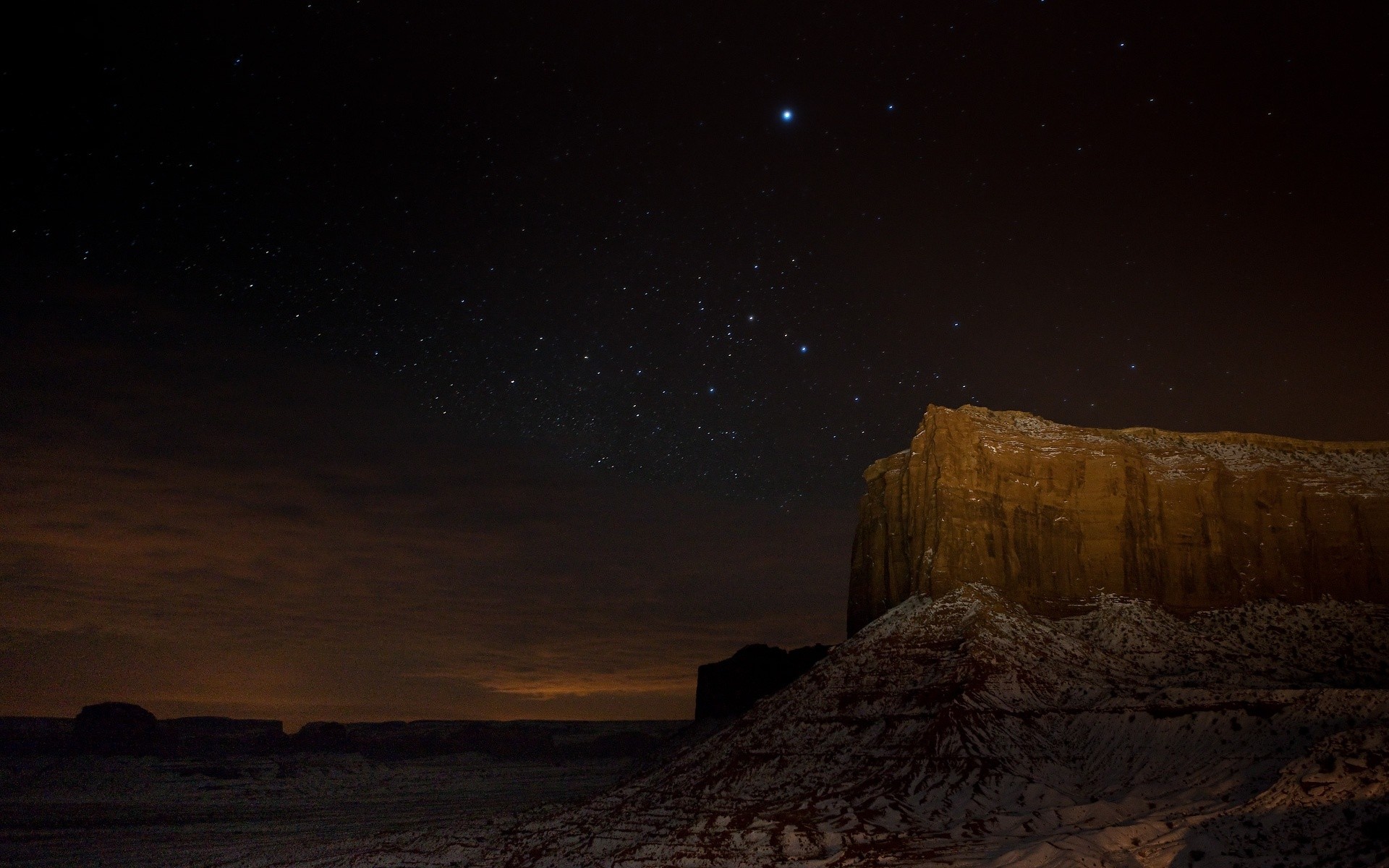 cañón noche estrellas roca desierto