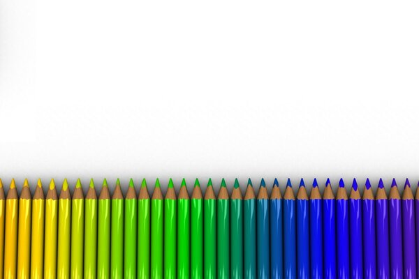 Lápices de colores contra blanco y negro