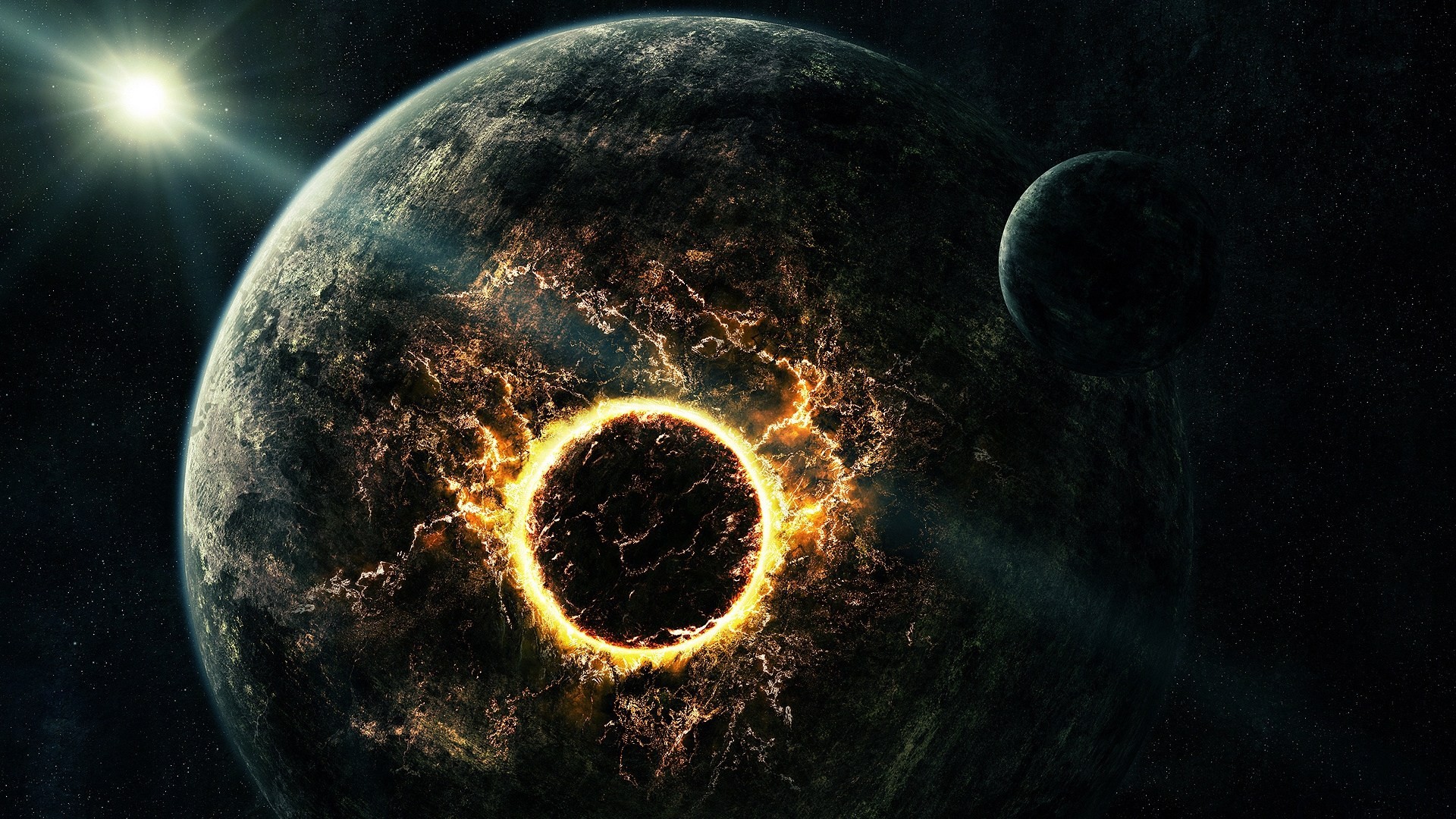 planeta espacio explosión desastre