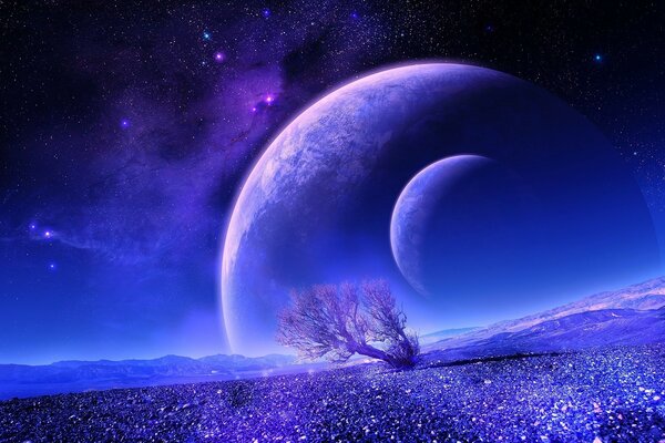 Un hermoso fondo púrpura representa el Cosmos