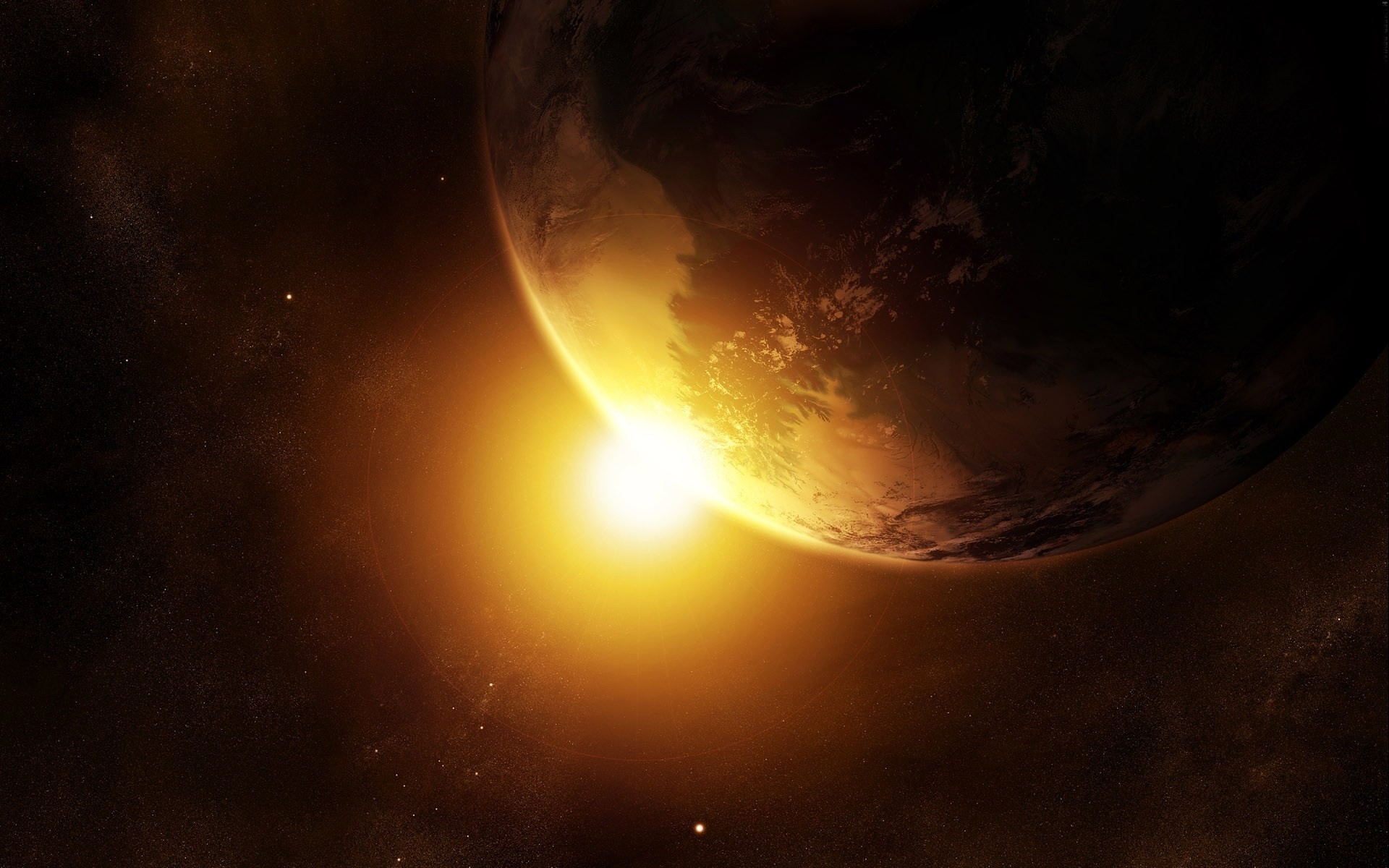 planeta espacio luz sol