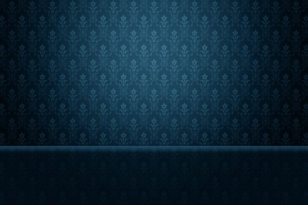 Papel pintado azul con patrón y transición