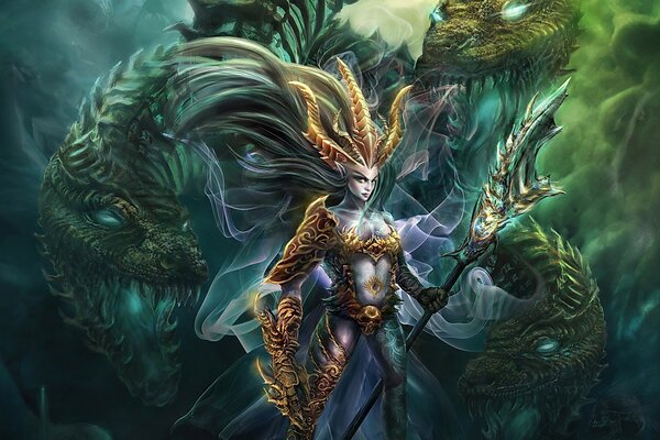 Dragones y criaturas en la magia de la fantasía