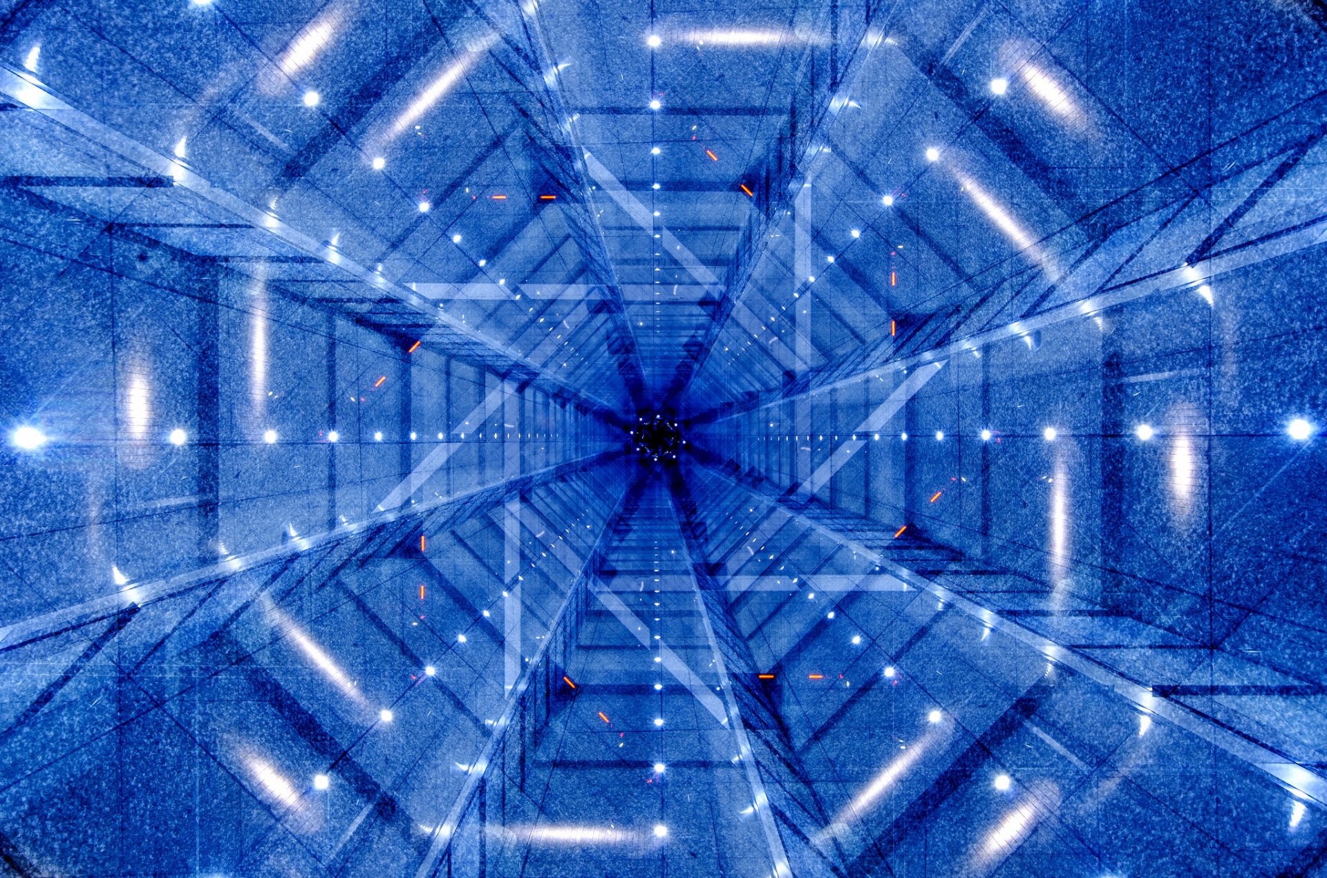 túnel líneas alcance haces luz