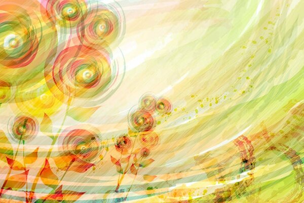Pintura abstracta de los colores en pinturas del verano