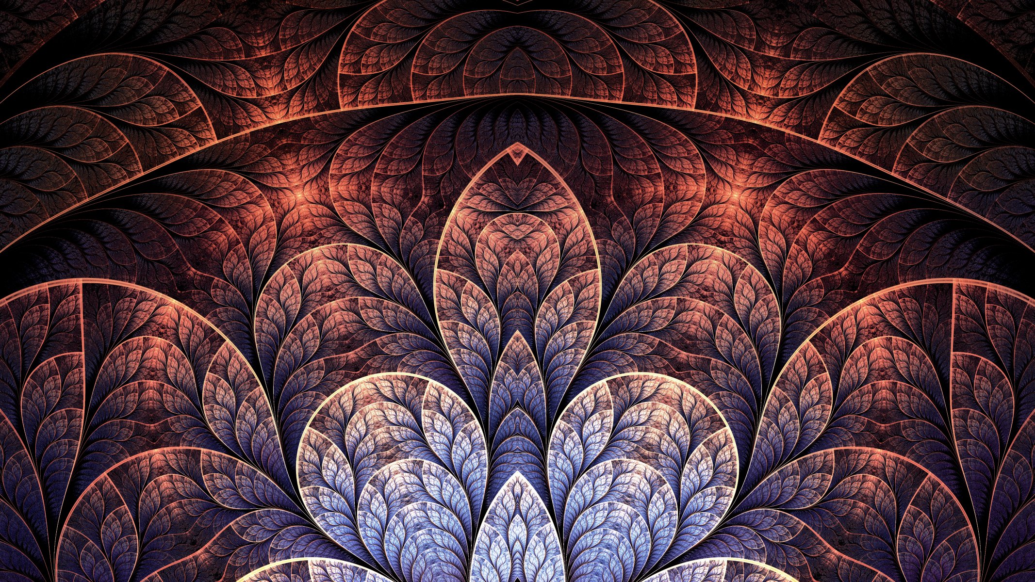 fractal arte patrones líneas pétalos