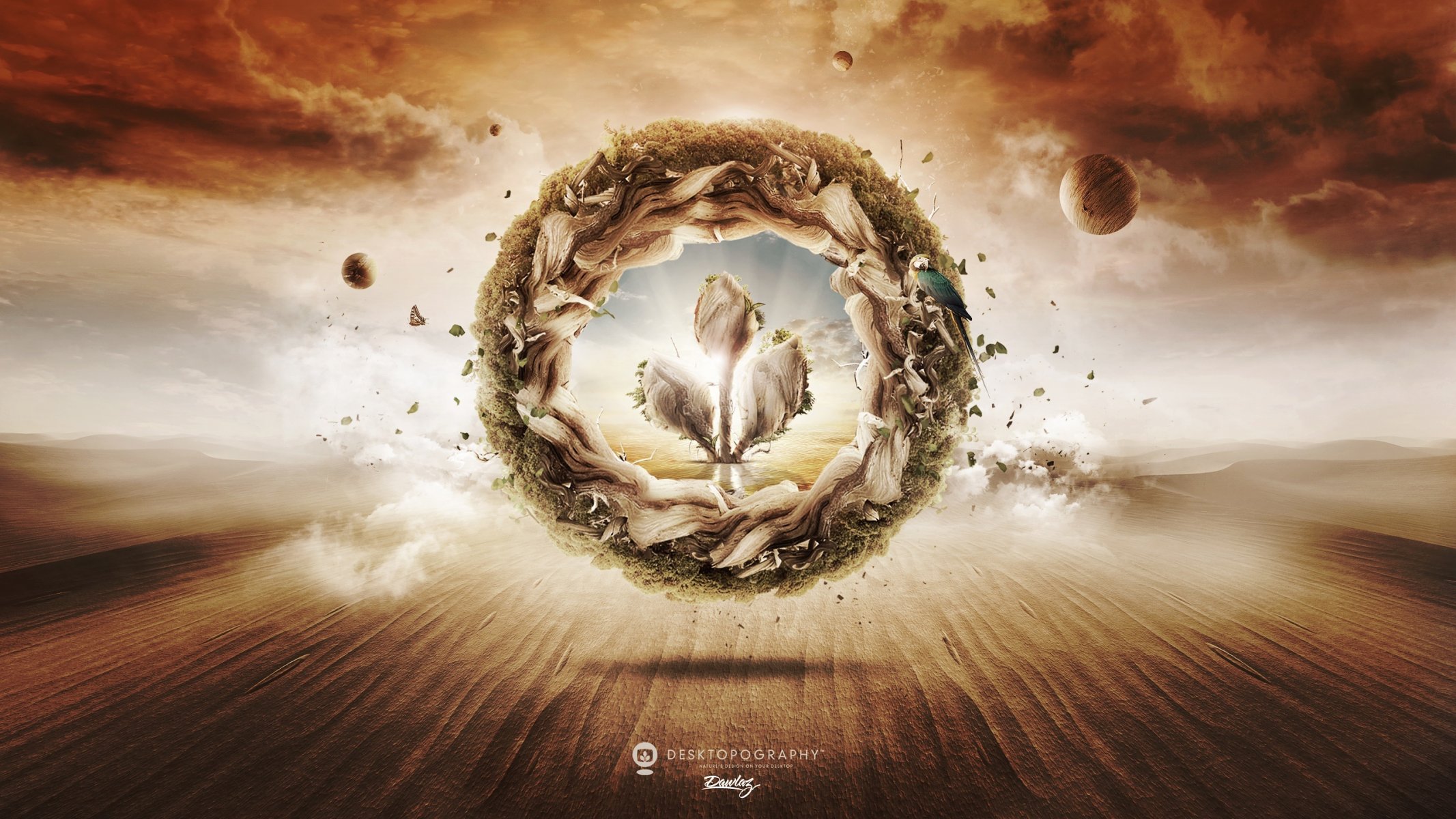 desktopography logotipo render collage