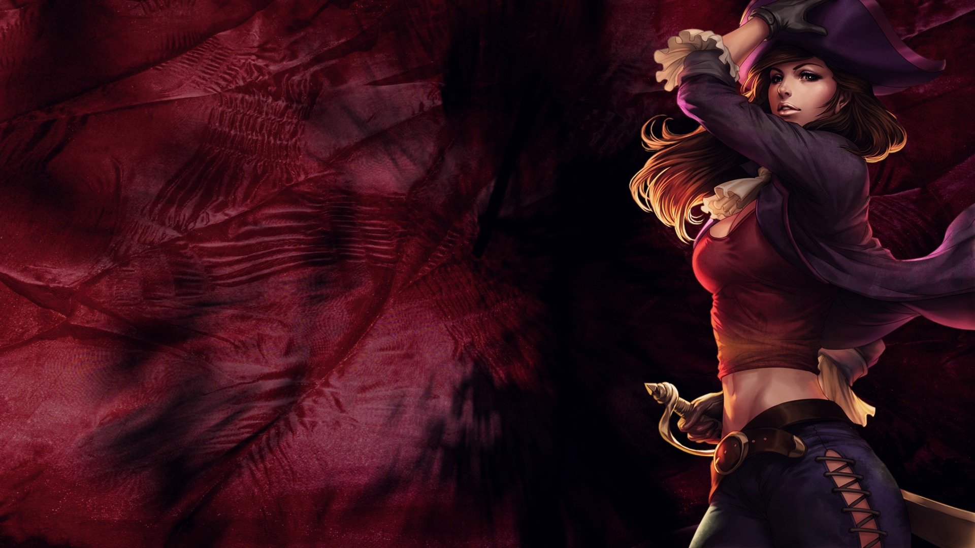 chica pirata sable fondo simple