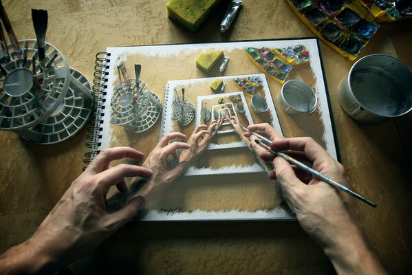 El artista se sumergió en el álbum que resultó la imagen de la pintura se alejan