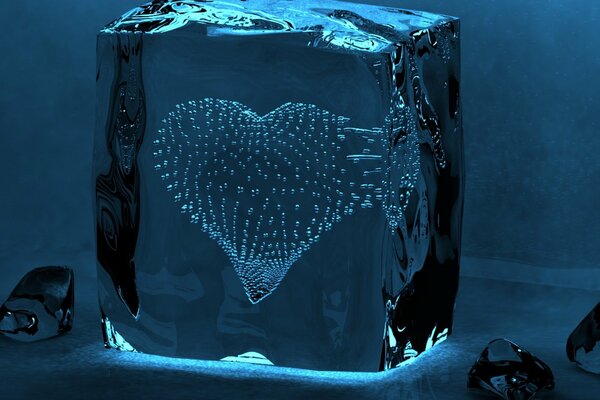 Corazón del aire dentro del hielo