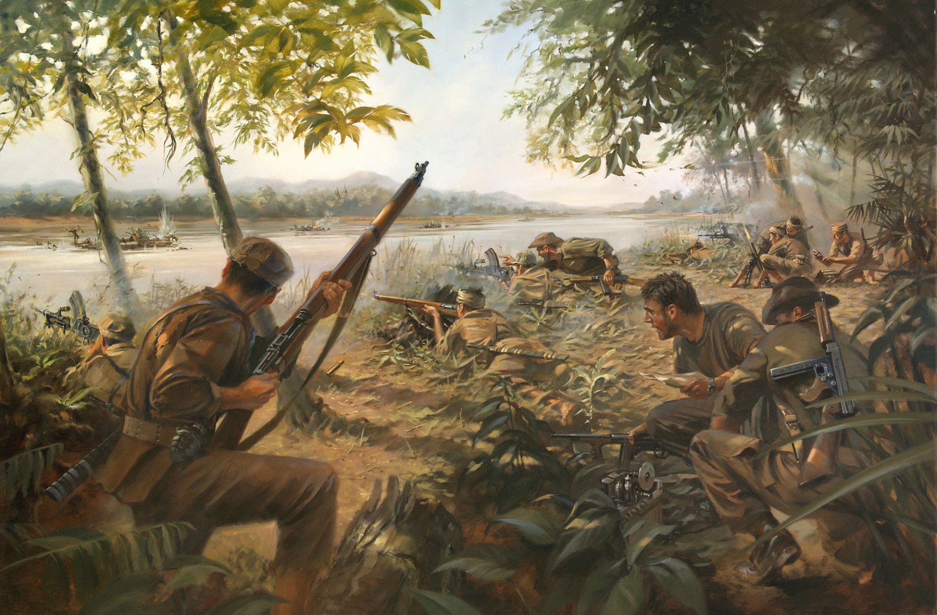 historia detrás de la pintura guerra soldados armas arte