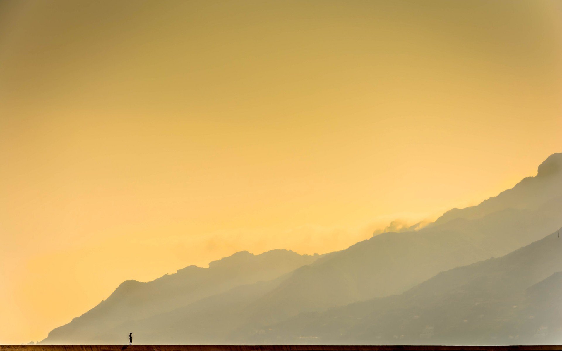 montañas cielo hombre