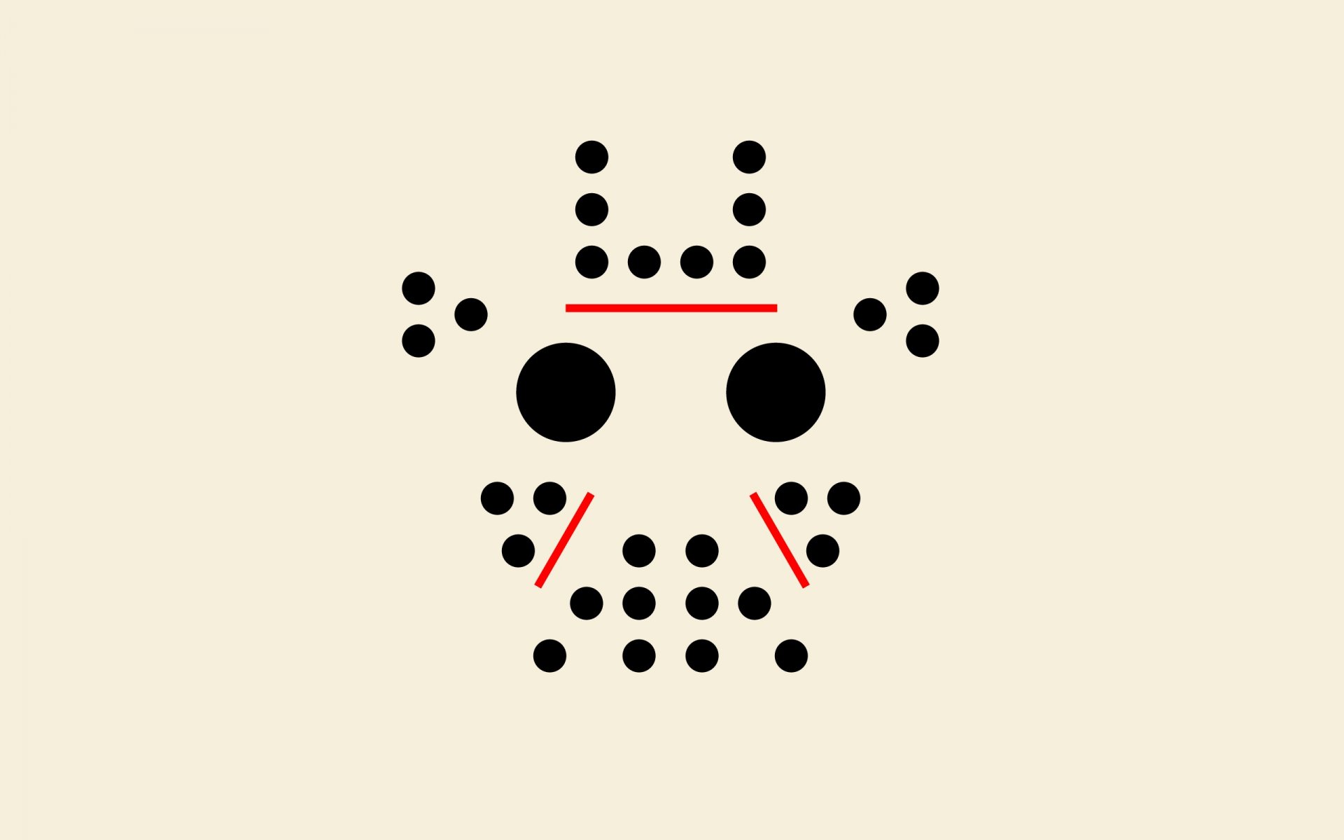 jason minimalismo estilo máscara patrón círculos puntos líneas modelo puntos líneas 2560x1600