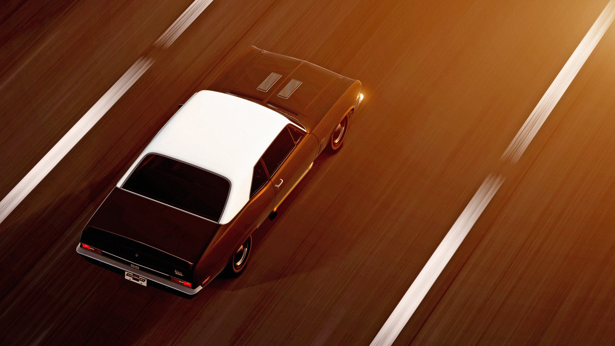 muscle car velocidad renderizado fondo