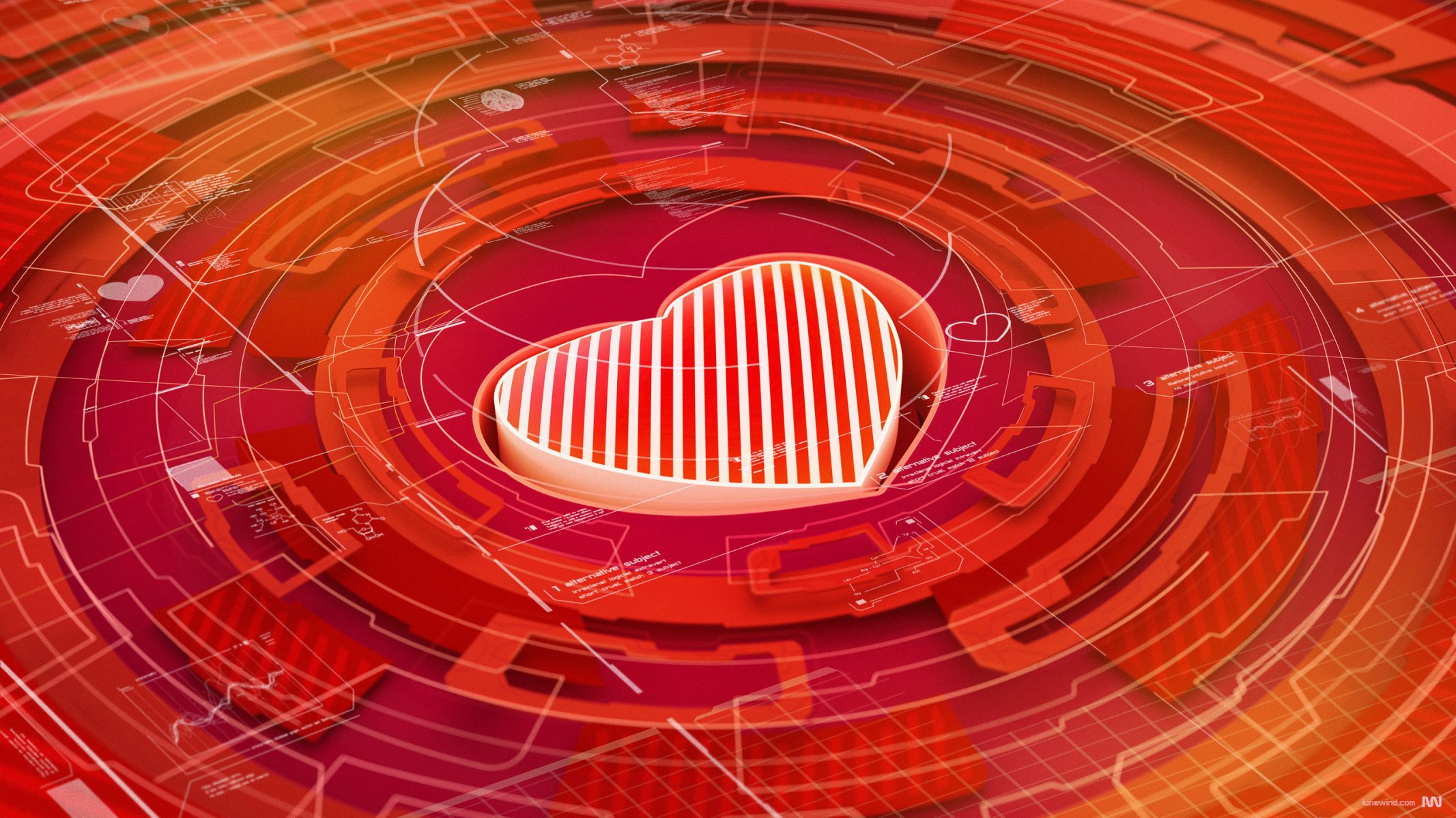 corazón render 3d círculo hq fondos de pantalla