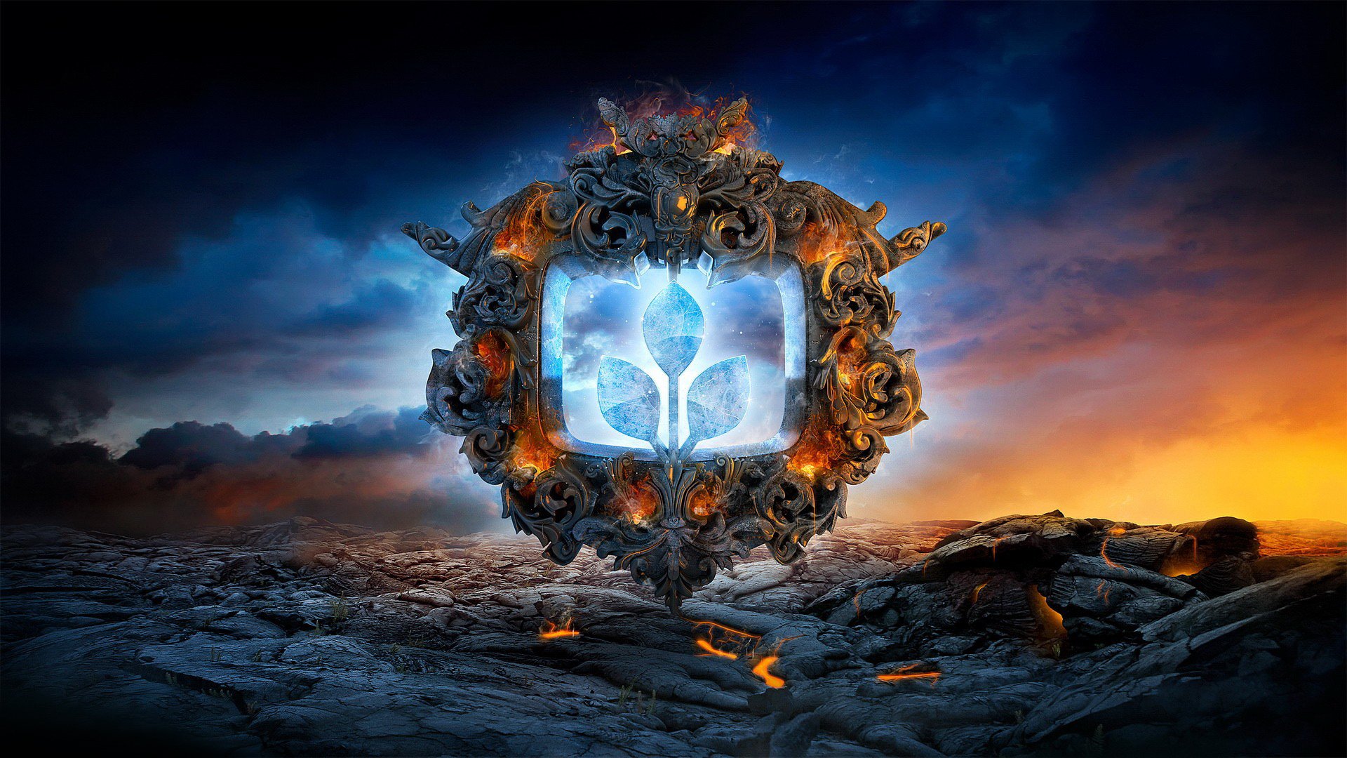 piedras lava arte render desktopography