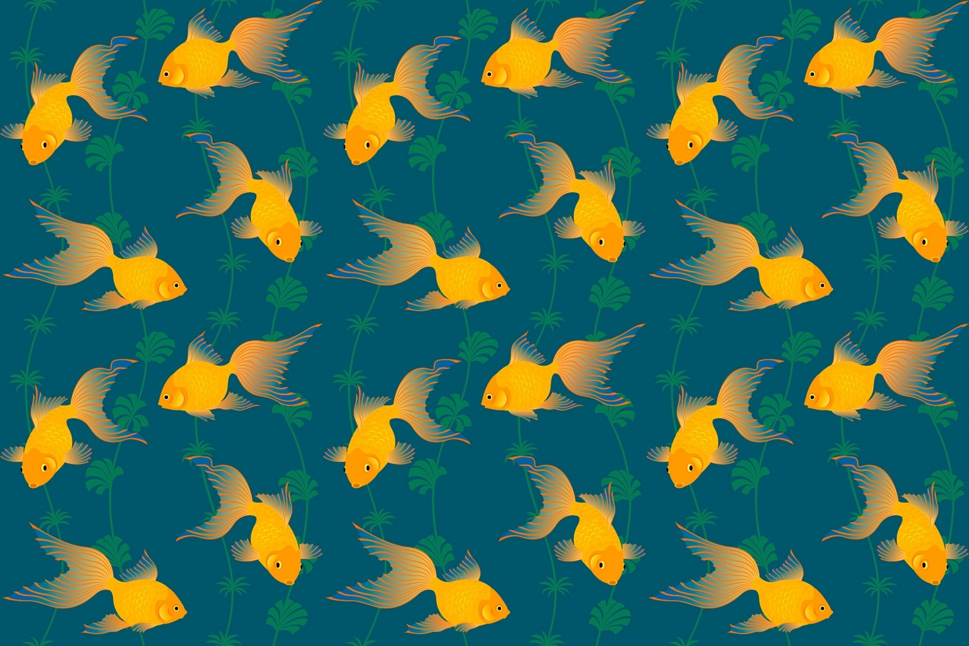 peces de colores algas cola patrón