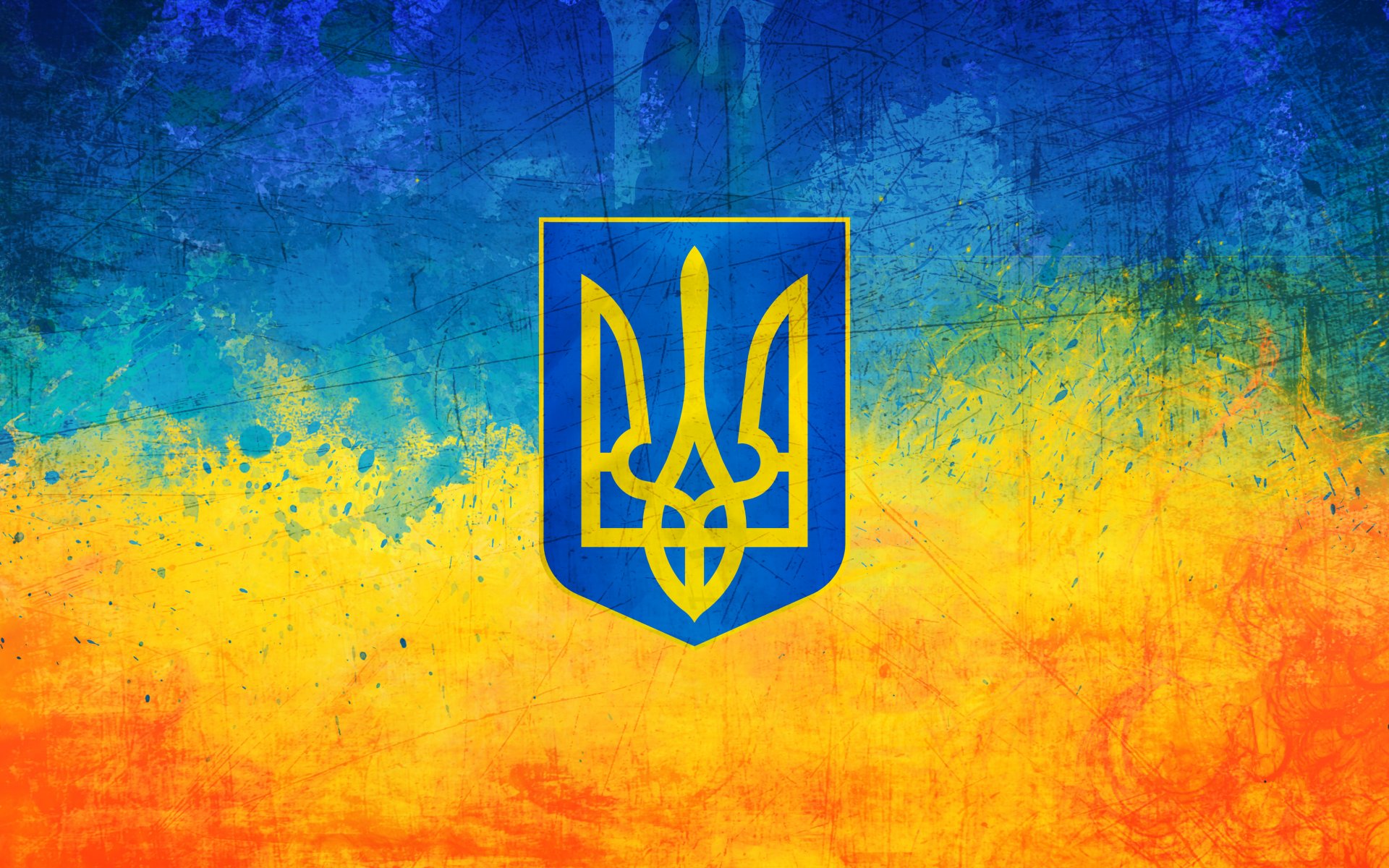 ucrania ucrania bandera escudo de armas trizub amarillo azul