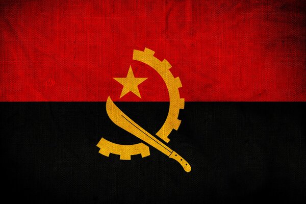Bandera roja y negra de Angola