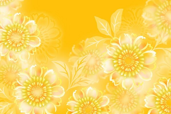 Imagen amarilla con patrones y colores