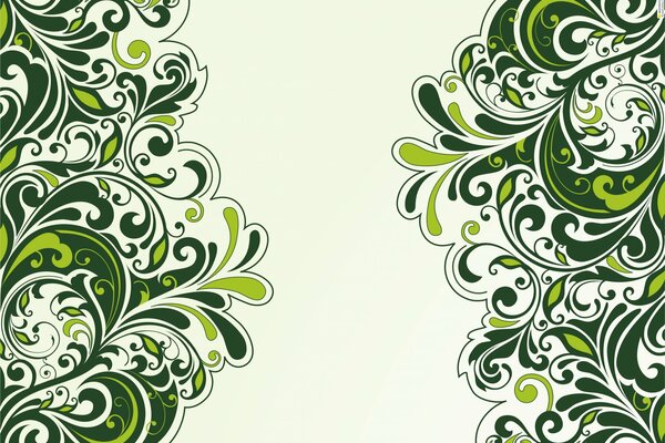 Patrón de flores verdes sobre fondo claro