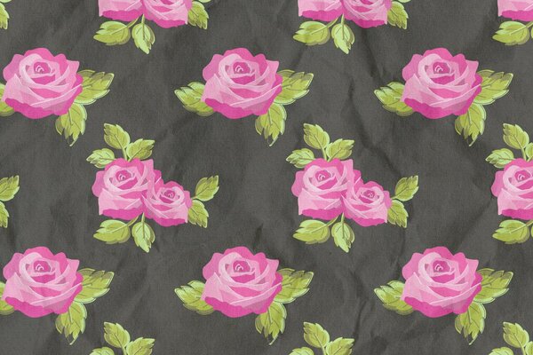 Tela con una imagen de rosas Rosadas brillantes en ella