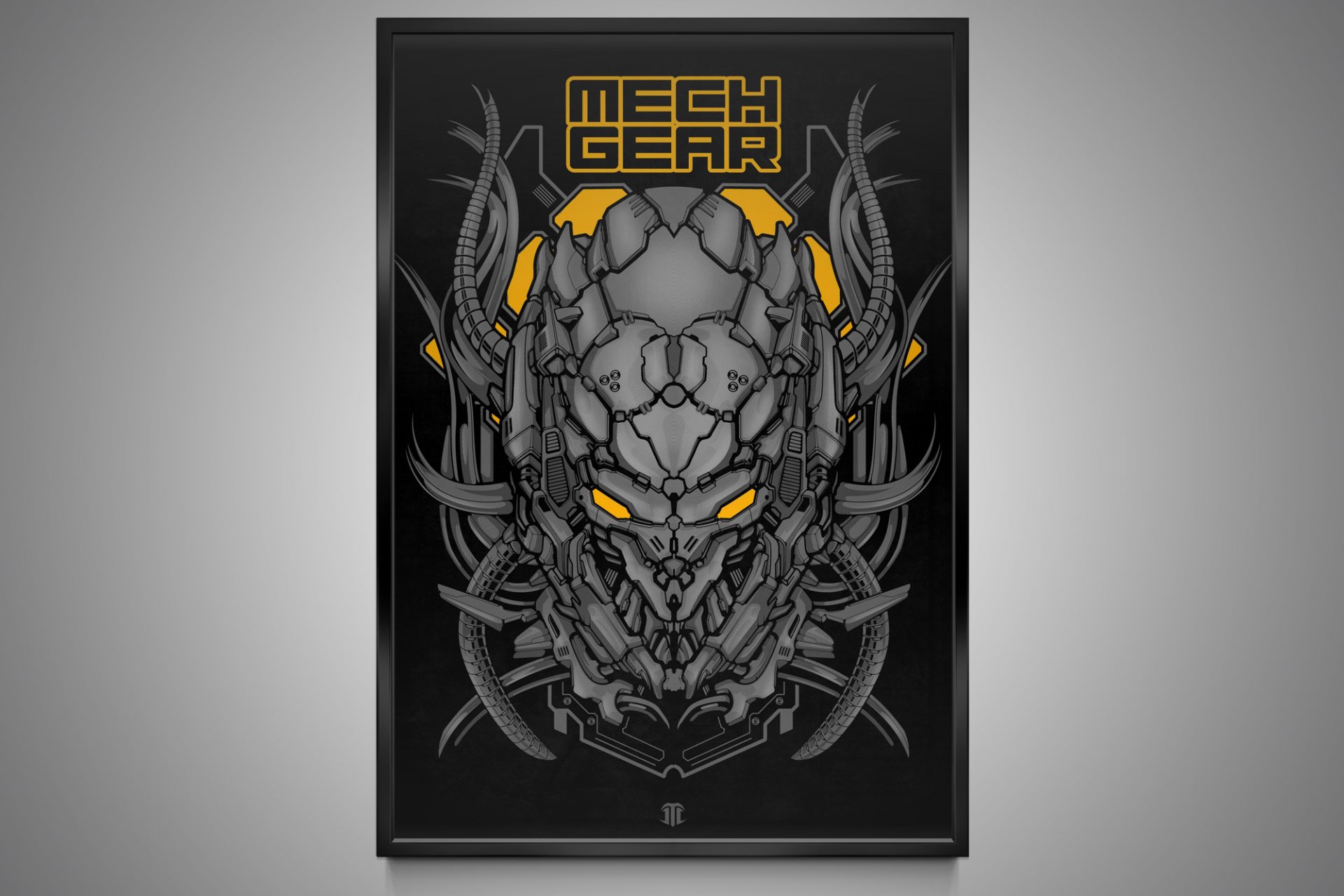 mechgear robot cyborg metal impresión dibujo impresión creativo