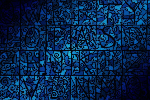 Patrón de mosaico en colores azul-azul