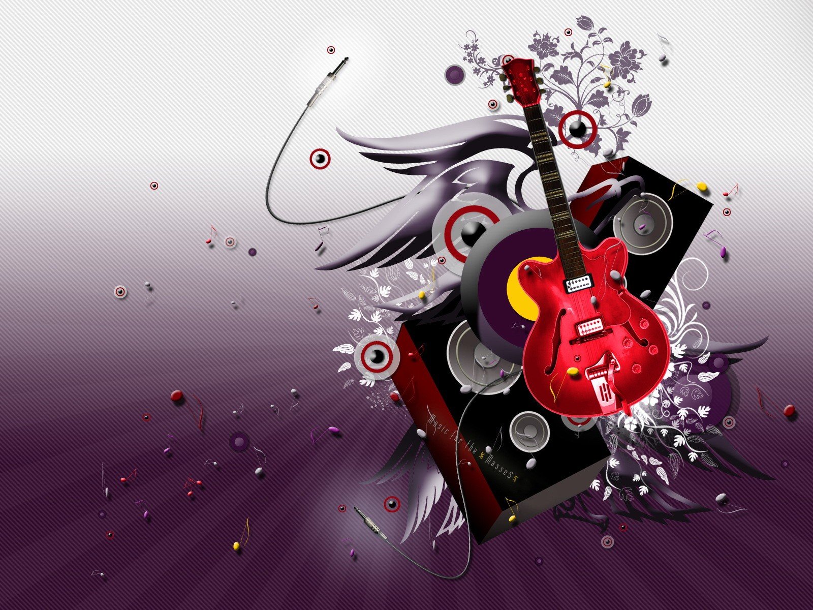 guitarra música vector collage