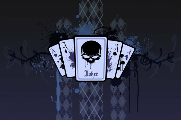 Baraja de cartas con el Joker a la cabeza