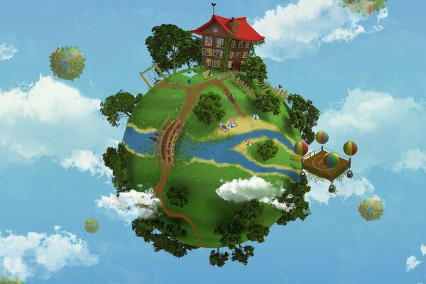 El planeta tierra contra el cielo