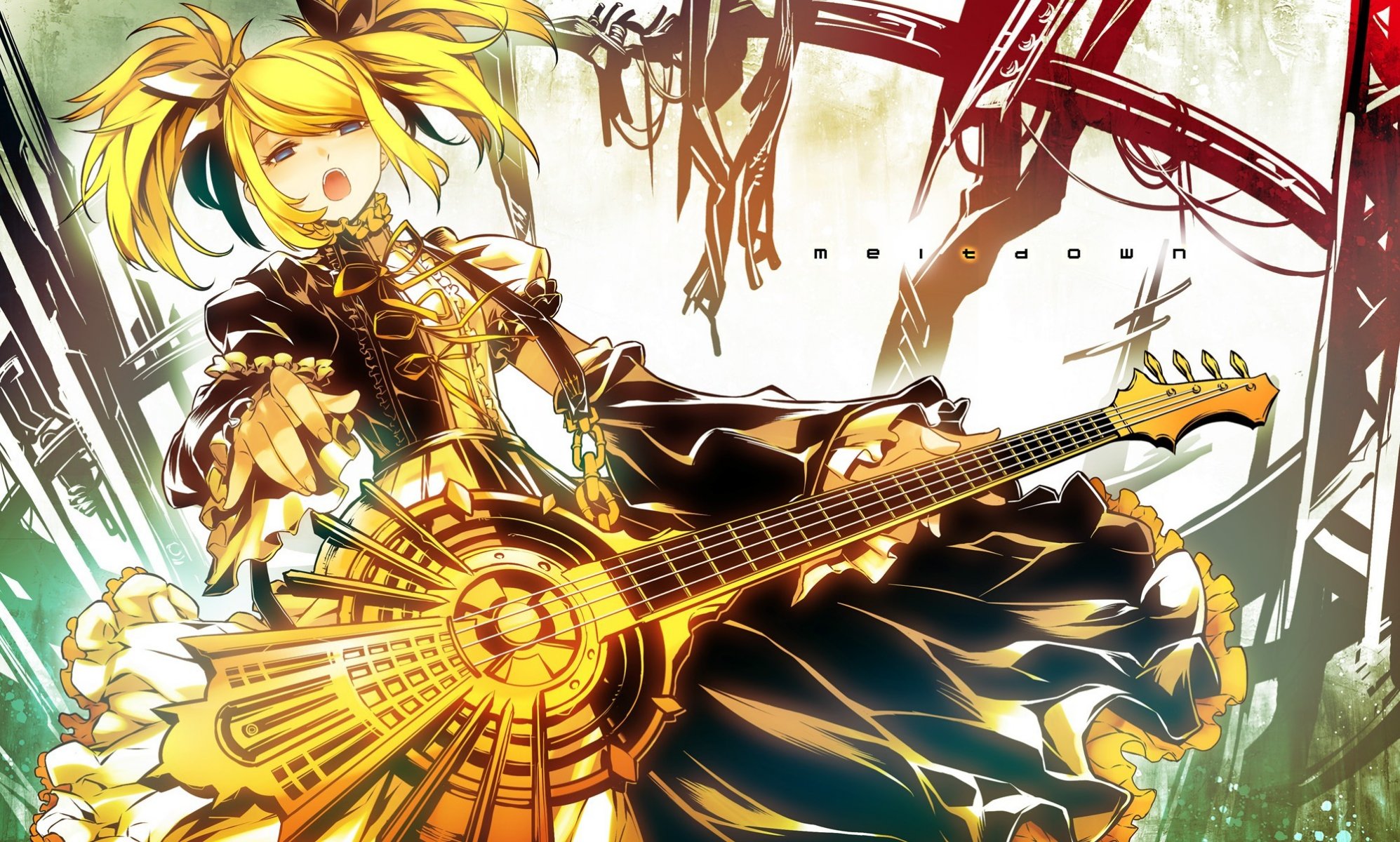 arte vocaloid vocaloid kagamine rin chica guitarra crisis