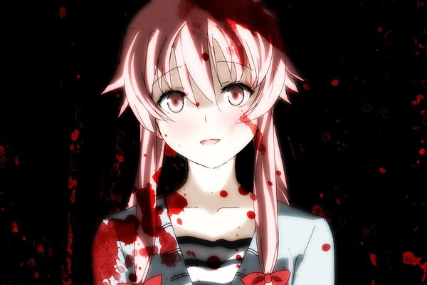 Mirai Nikki en la mirada de ángel de sangre