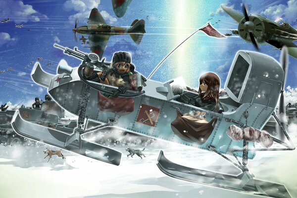 Anime Girls und tanque