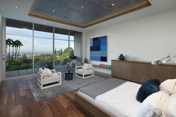 Diseño interior de la Terraza con ventanas en el Suelo