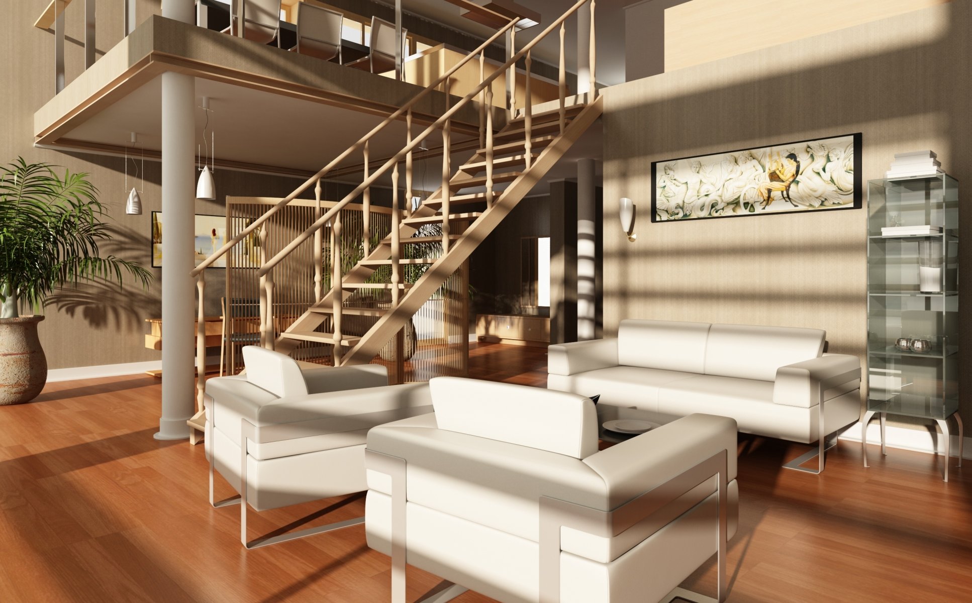 interior elegante diseño moderno prestigioso apartamento sillas escaleras lujo