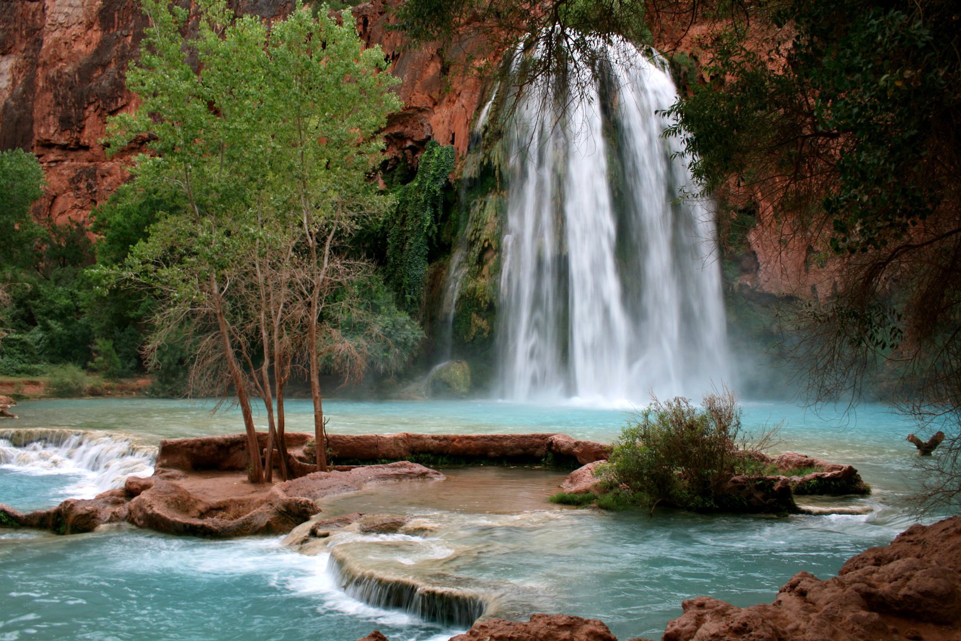 havasupai indian reservation río de montaña havasu falls cascada naturaleza